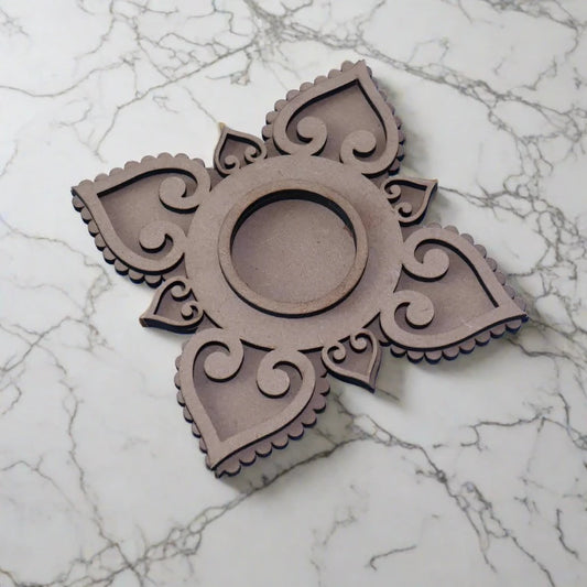 Square T-Light Holder - Handcrafted MDF Candle Holder