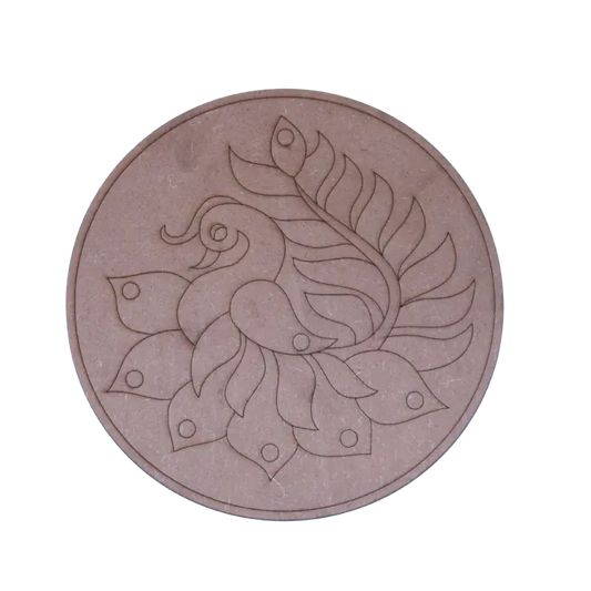 Premarked- circle with traditional peacock